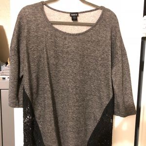 Super cute Gray and black lace sweater